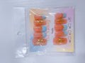 Red‑Blue Color‑Block Golden Butterfly Press‑On Nails, Reusable Fake Nails