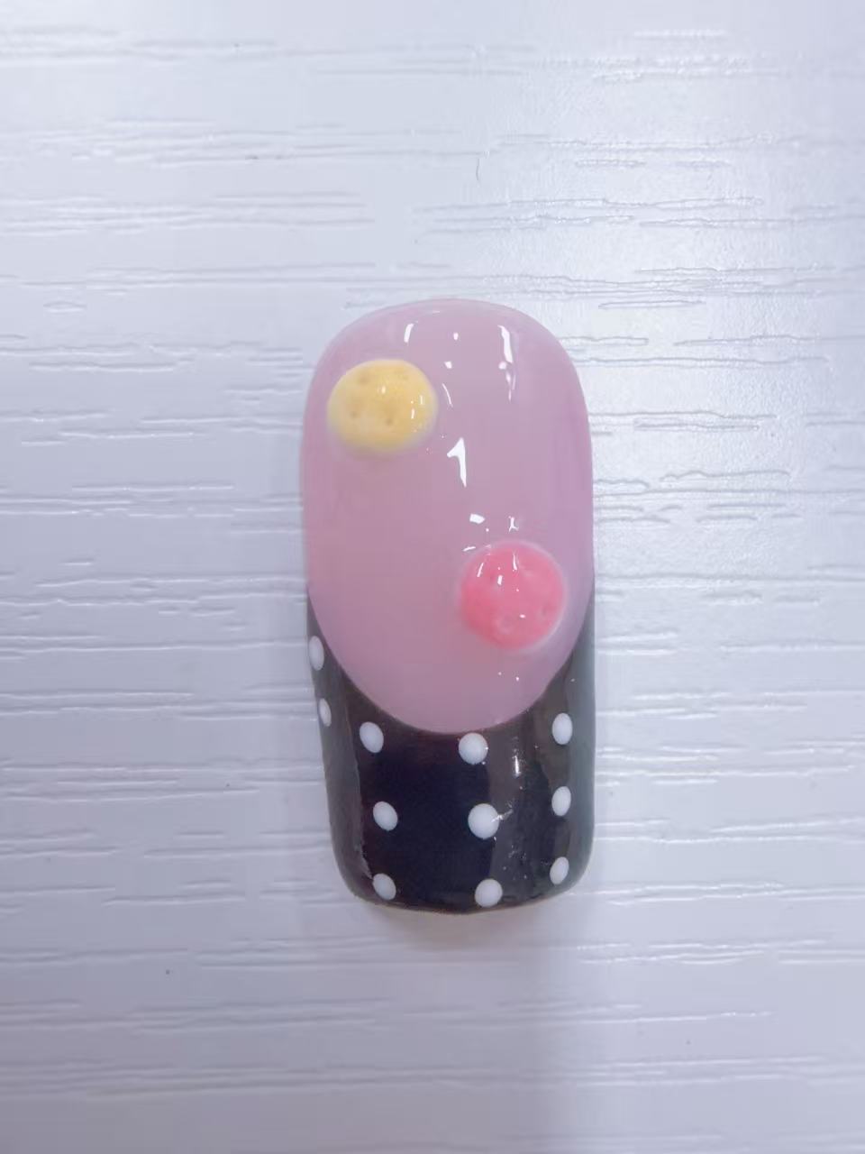 Cute 3D‑Bow Polka‑Dot Press‑On Nails Reusable Fake Nails