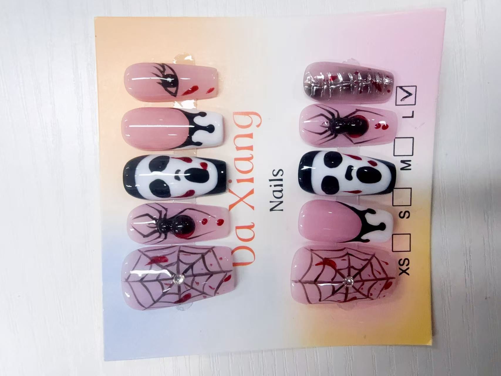 Halloween Spider Ghost Press‑On Nails, Fake Nails for Party
