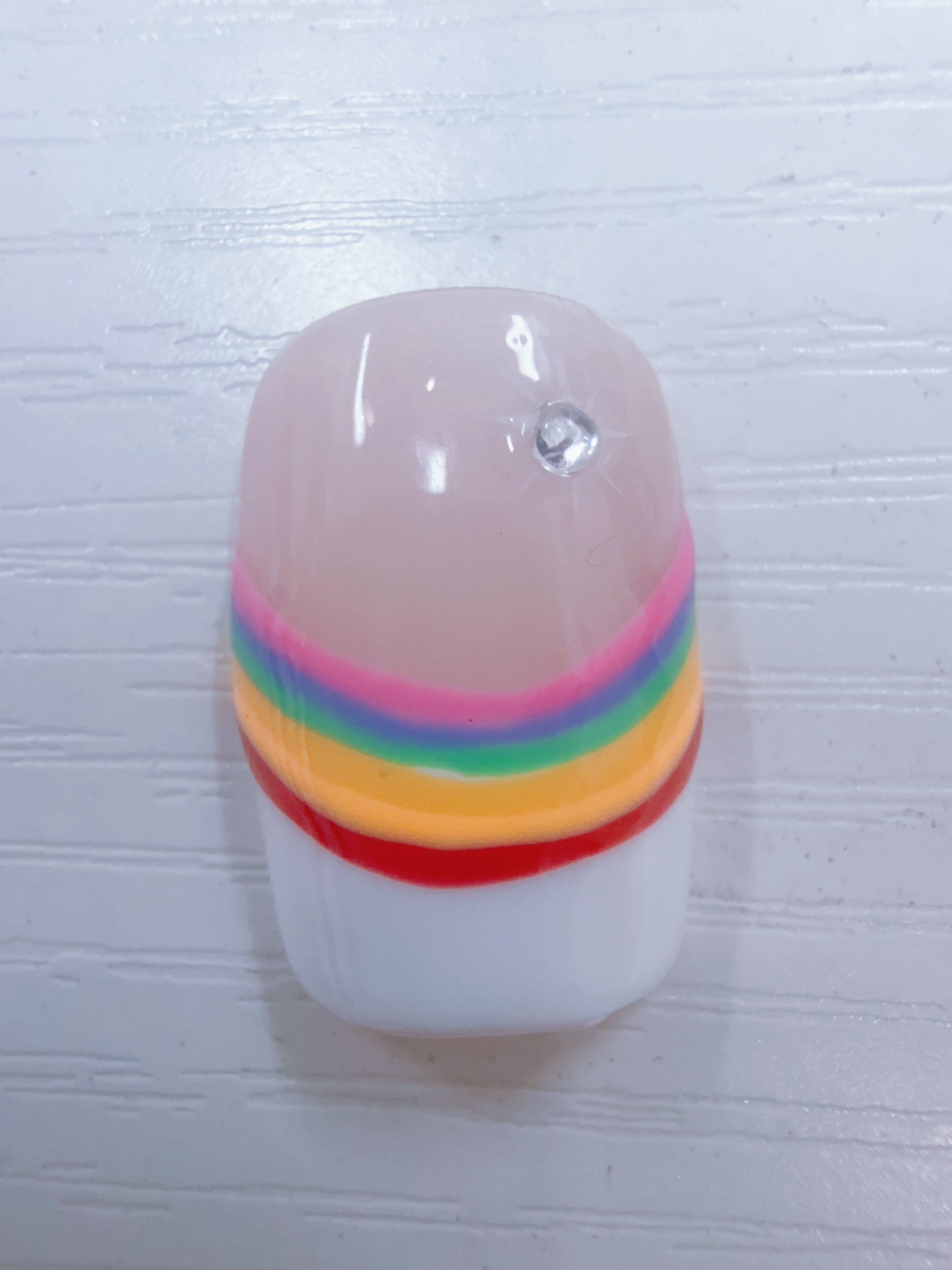 Rainbow French Short Press-On Nail Set