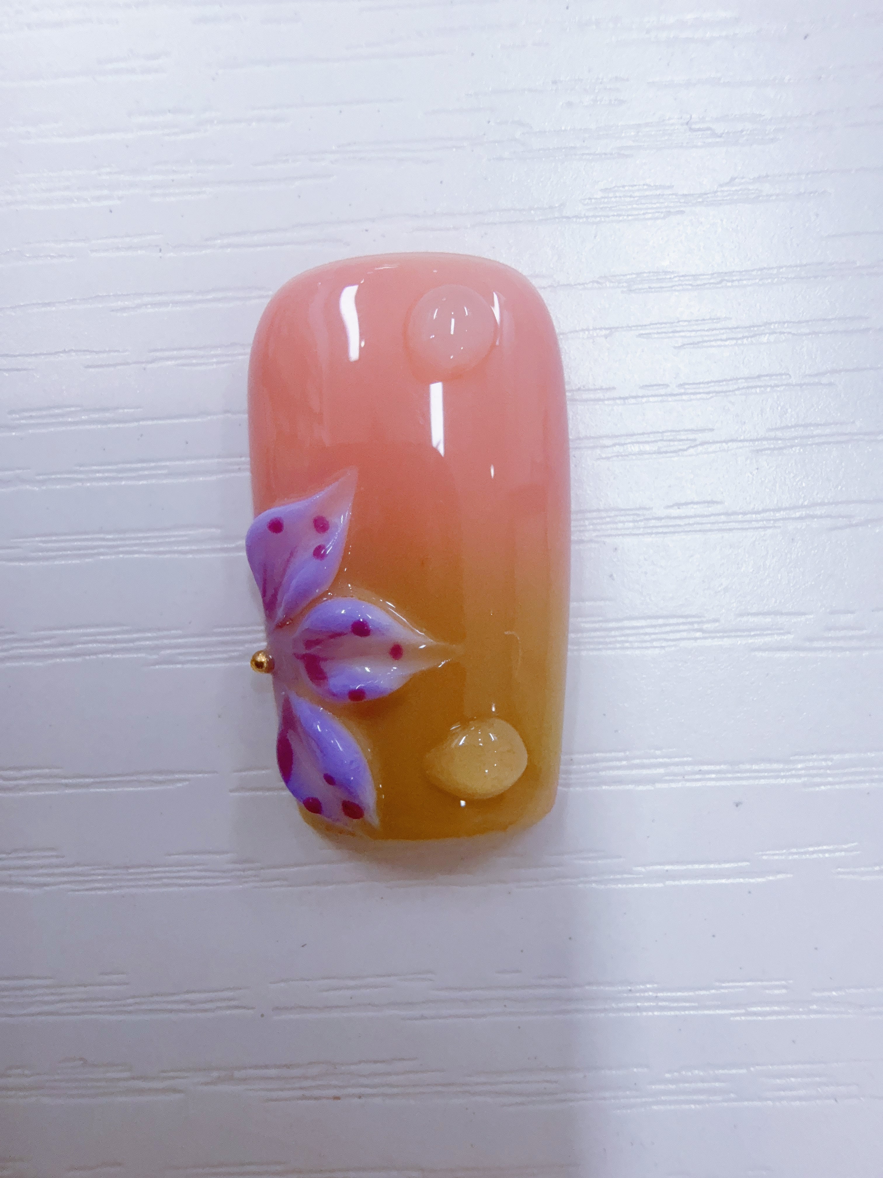 3D Hand‑Painted Flower Press‑On Nails, Reusable Fake Nails